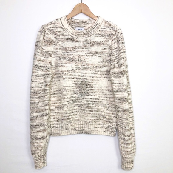 Evereve Mia Mark Puff sleeve crewneck pull over sweater - Picture 2 of 12